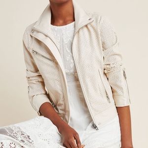 Plus size Anthropologie perforated moto jacket